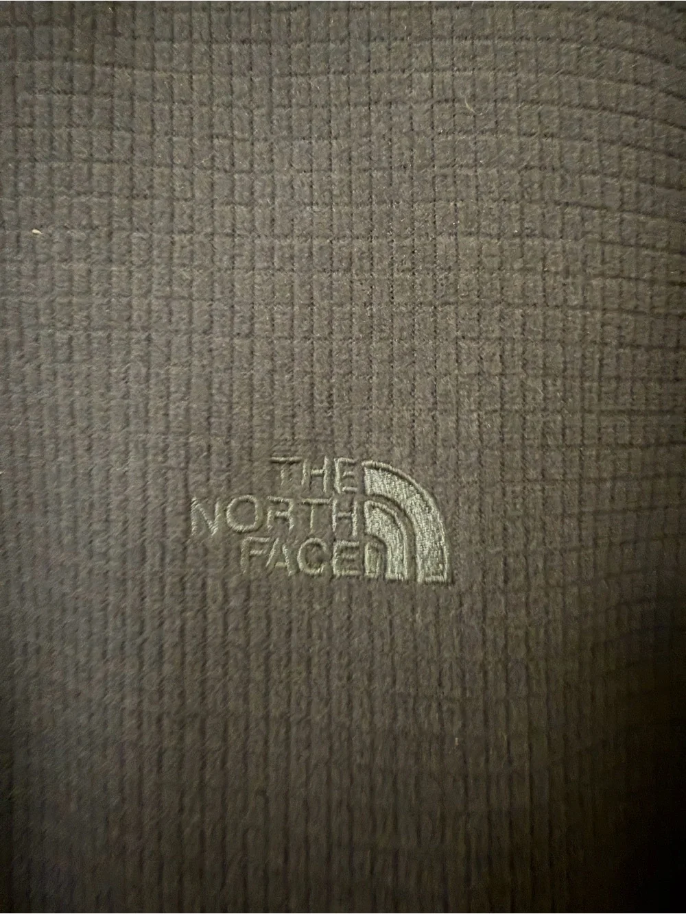The North Face Mens Waffle Grid Fleece Quarter Zip Pullover Charcoal Gray L